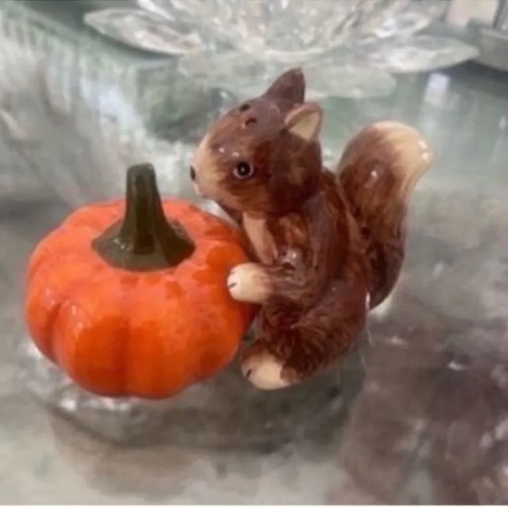 Square and Pumpkin Ceramic Salt & Pepper Shakers